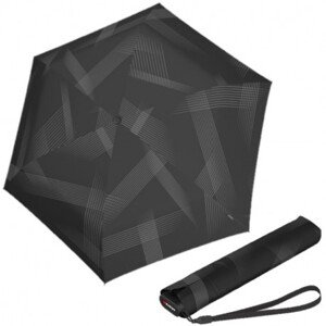 Lehký dámský skládací plochý deštník - Knirps US.050 VISION BLACK