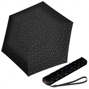 Lehký dámský skládací plochý deštník - Knirps US.050 RAIN BLACK