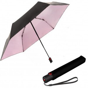Elegantní dámský plně automatický deštník - Knirps U.200 BLACK WITH ROSE