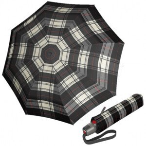 Knirps KNIRPS T.200 CHECK BLACK & WHITE - elegantní dámský plně automatický deštník
