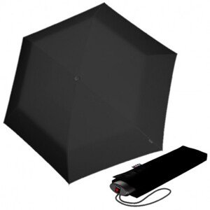 Knirps KNIRPS AS.050 SLIM SMALL BLACK - lehký dámský skládací plochý deštník