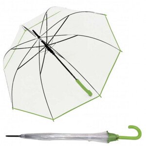 Derby Hit Long Automatik Transparent - dámský vystřelovací holový deštník, zelená