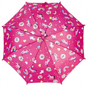 Doppler Kids Maxi Girls - dětský holový deštník, růžová, geometrický / abstraktní