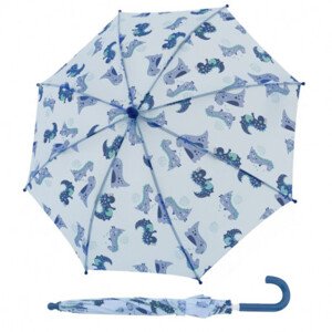 Doppler Kids Maxi Dino - dětský holový deštník, modrá, geometrický / abstraktní
