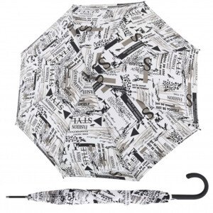 Doppler Fiber Flex AC Scribble White - dámský holový vystřelovací deštník