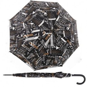 Doppler Fiber Flex AC Scribble Black - dámský holový vystřelovací deštník