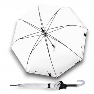 Dámský průhledný holový deštník - Knirps C.760 Stick Transparent Play