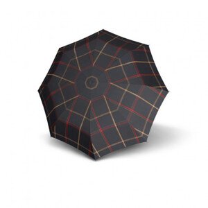 Doppler Carbonsteel Mini Woven Karo - dámský skládací deštník, černá, káro / kostka