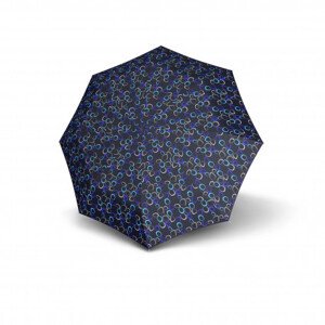 Derby HIT LONG AUTOMATIC AMALIA - dámský holový vystřelovací deštník, modrá, geometrický / abstraktní