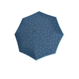 Doppler Fiber Magic Style - dámský plně automatický deštník, modrá s květinovým vzorem