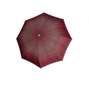 Doppler Fiber Havanna Milito - dámský skládací deštník, červená, káro / kostka
