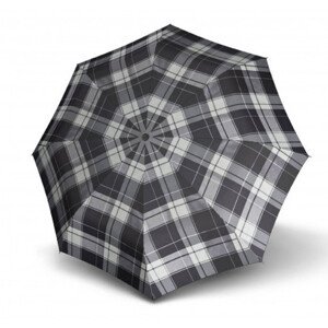 Doppler Carbonsteel Mini Woven Karo - dámský skládací deštník, šedá, káro / kostka