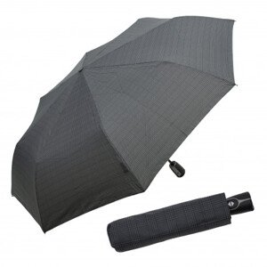 Doppler Magic Fiber - pánský plně automatický deštník, antracit, káro / kostka