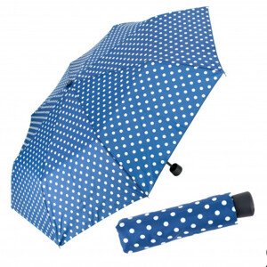 Derby Mini Trend Gemustert dámský skládací deštník, modrá, puntík