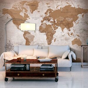 Samolepicí tapeta mapa v odstínech hnědé barvy - Oriental Travels
