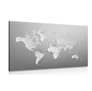 Obraz černobílá mapa světa v originálním provedení