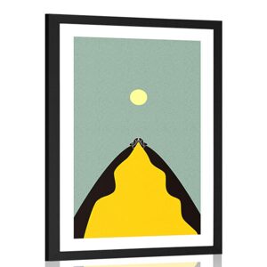 Plakát s paspartou abstraktní vrchol kopce