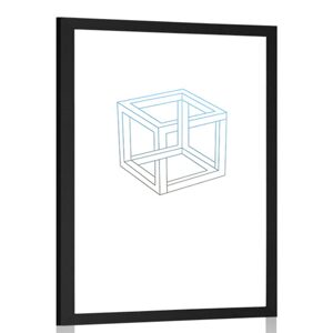 Plakát s paspartou minimalistická kostka