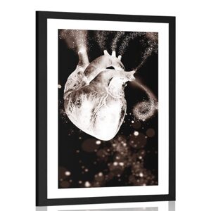 Plakát s paspartou srdce v zajímavém provedení