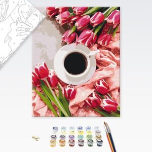 Malování podle čísel ranní káva