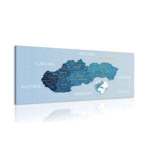 Obraz elegantní mapa Slovenska v modrém