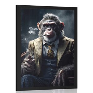 Plakát zvířecí gangster šimpanz