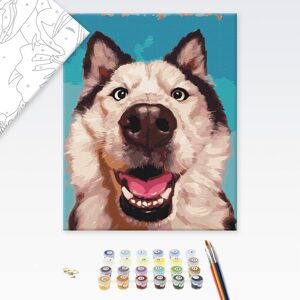 Malování podle čísel selfie psa