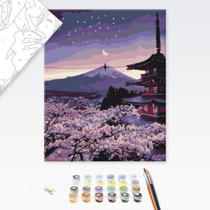 Malování podle čísel kouzelný večer v Japonsku