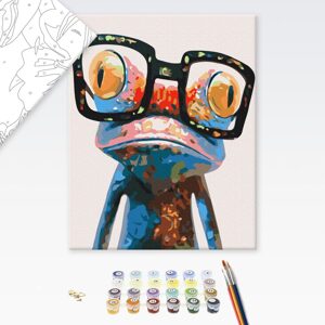 Malování podle čísel žába s brýlemi
