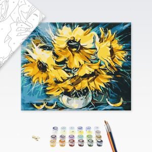 Malování podle čísel moderní květiny slunečnice