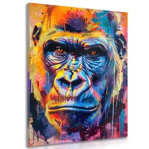 Obraz gorila s imitací malby