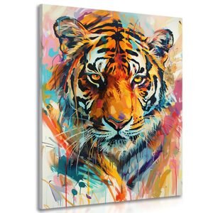 Obraz tygr s imitací malby