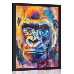 Plakát gorila s imitací malby