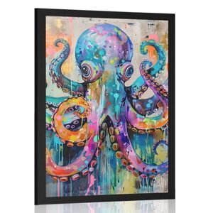 Plakát chobotnice s imitací malby