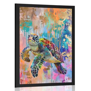 Plakát želva s imitací malby