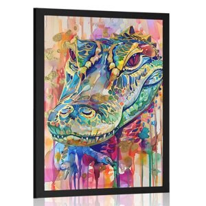 Plakát krokodýl s imitací malby