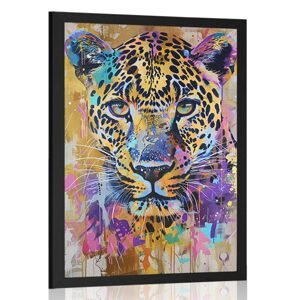 Plakát leopard s imitací malby