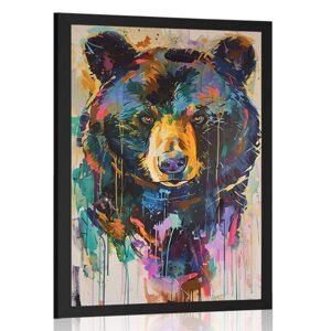 Plakát medvěd s imitací malby
