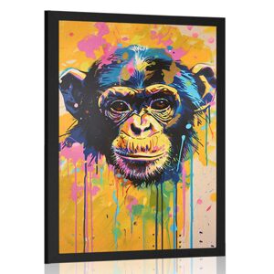 Plakát opice s imitací malby