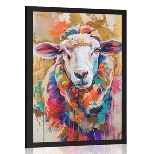 Plakát ovce s imitací malby