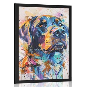 Plagát pes s imitáciou maľby