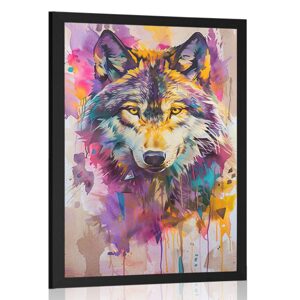 Plakát vlk s imitací malby