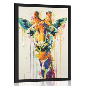 Plakát žirafa s imitací malby